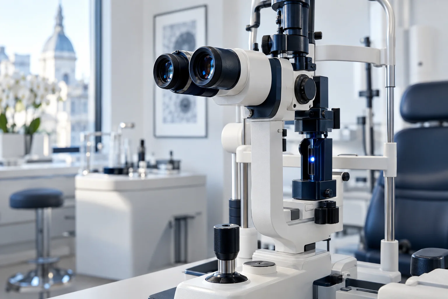Slit-lamp in an ophthalmology clinic