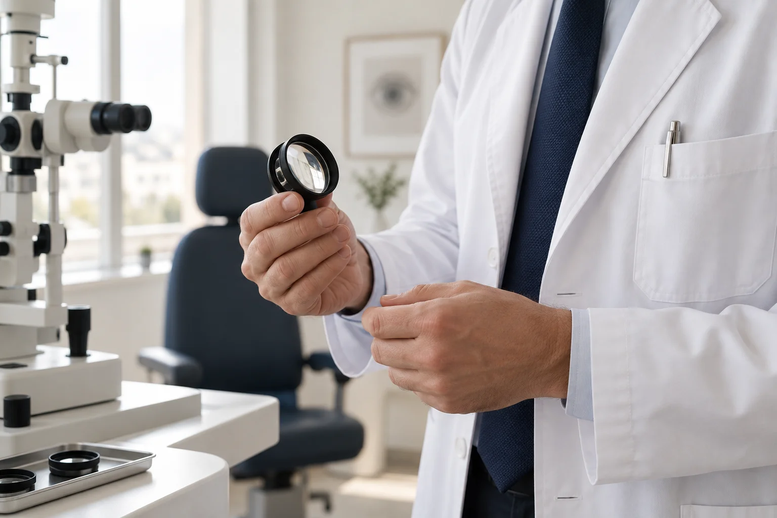 Handheld diagnostic lens